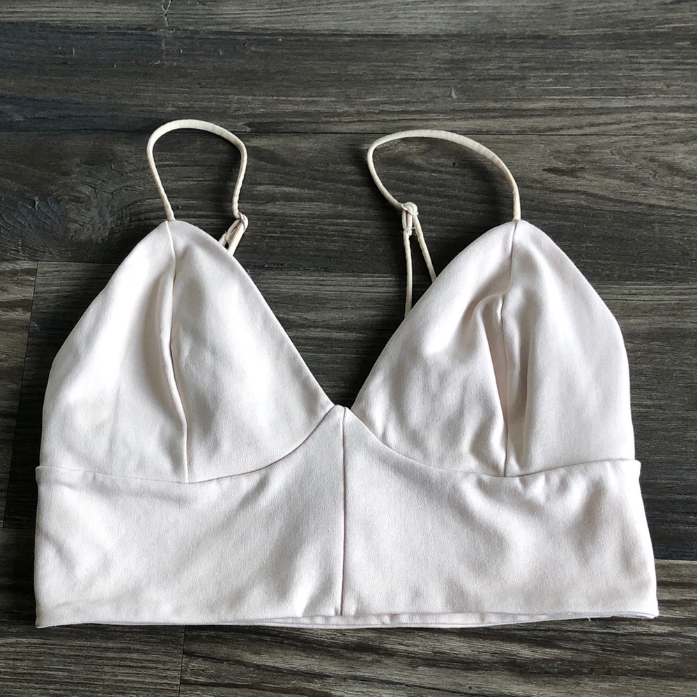 Aritzia Wilfred Free Ling Bustier Crop Top Longline Bralette 58821 Medium Cream